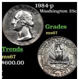 1984-p Washington Quarter 25c Grades GEM++ Unc