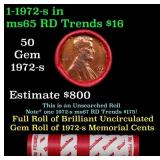 BU Shotgun Lincoln 1c roll, 1972-s 50 pcs Dunbar W
