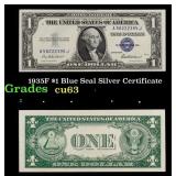 1935F $1 Blue Seal Silver Certificate Grades Selec