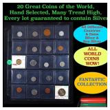 20 Great Coins of the World, hand selected, many t
