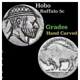 Hobo Buffalo Nickel 5c Grades Hand Carved