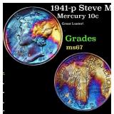 1941-p Mercury Dime Steve Martin Collection Rainbo