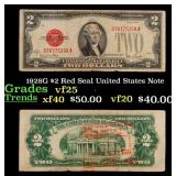 1928G $2 Red Seal United States Note Grades vf+