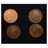 Group of 4 Coins, Great Britain Pennies, 1862, 191