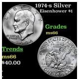 1974-s Silver Eisenhower Dollar 1 Grades GEM+ Unc