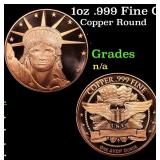 1oz .999 Fine Copper Bullion Round - Statue of Lib