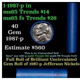 BU Shotgun Jefferson 5c roll, 1987-p 40 pcs Bell T