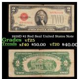 1928D $2 Red Seal United States Note Grades vf+