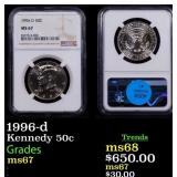 1996-d Kennedy Half Dollar 50c ms67 NGC