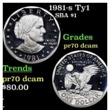 1981-s Ty1 Proof Susan B. Anthony Dollar 1 Graded