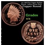 1oz .999 Fine Copper Bullion Round - Indian Penny