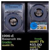 1996-d Roosevelt Dime 10c ms66 fb PCGS