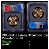 2008-d James Monroe Presidential Dollar First Day