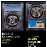 1996-d Kennedy Half Dollar 50c ms67 PCGS