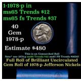 BU Shotgun Jefferson 5c roll, 1978-p 40 pcs Bell T
