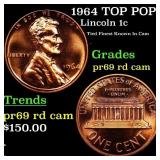 1964 Proof Lincoln Cent TOP POP! 1c Graded pr69 rd