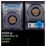 1956-p Jefferson Nickel 5c ms64 PCGS