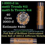 BU Shotgun Jefferson 5c roll, 2003-d 40 pcs Coin-T