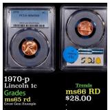 1970-p Lincoln Cent 1c ms65 rd PCGS