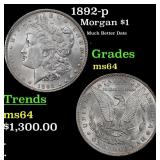 1892-p Morgan Dollar $1 ms64 SEGS