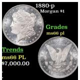 1880-p Morgan Dollar $1 ms66 pl SEGS