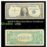 1957B $1 Blue Seal Silver Certificate Grades vf++