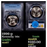 1996-p Kennedy Half Dollar 50c ms67 PCGS