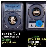 1981-s Ty 1 Proof Jefferson Nickel 5c pr69 dcam PC