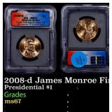 2008-d James Monroe Presidential Dollar First Day