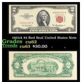 1953A $2 Red Seal United States Note Grades Select