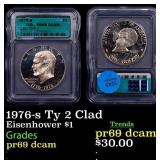 1976-s Ty 2 Clad Proof Eisenhower Dollar $1 pr69 d