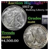 ***Major Highlight*** 1917-p Walking Liberty Half