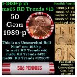 BU Shotgun Lincoln 1c roll, 1989-p 50 pcs Bank Wra