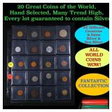 20 Great Coins of the World, hand selected, many t