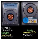 1970-p Lincoln Cent 1c ms65 rd PCGS