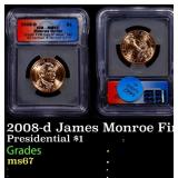 2008-d James Monroe Presidential Dollar First Day