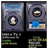 1981-s Ty 1 Proof Jefferson Nickel 5c pr69 dcam PC