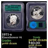 1971-s Proof Eisenhower Dollar $1 pr69 dcam ICG