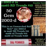 BU Shotgun Lincoln 1c roll, 2002-d 50 pcs Bank Wra