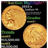 ***Major Highlight*** 1913-s Gold Indian Half Eagl