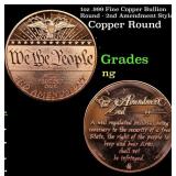 1oz .999 Fine Copper Bullion Round - 2nd Amendment