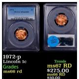 1972-p Lincoln Cent 1c ms66 rd PCGS