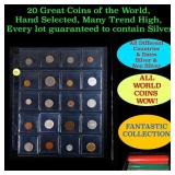 20 Great Coins of the World, hand selected, many t