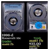 1996-d Roosevelt Dime 10c ms66 fb PCGS
