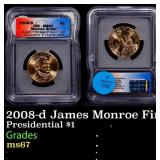 2008-d James Monroe Presidential Dollar First Day