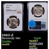 1982-d Kennedy Half Dollar 50c ms66 NGC