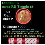 BU Shotgun Lincoln 1c roll, 1969-p 50 pcs Dunbar W
