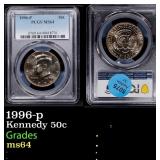 1996-p Kennedy Half Dollar 50c ms64 PCGS