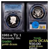 1981-s Ty 1 Proof Kennedy Half Dollar 50c pr69 dca
