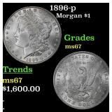 1896-p Morgan Dollar $1 ms67 SEGS